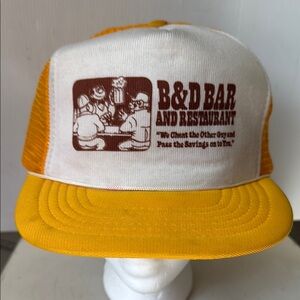 B & D Restaurant Adjustable Snapback Trucker Hat - Vintage Advertising